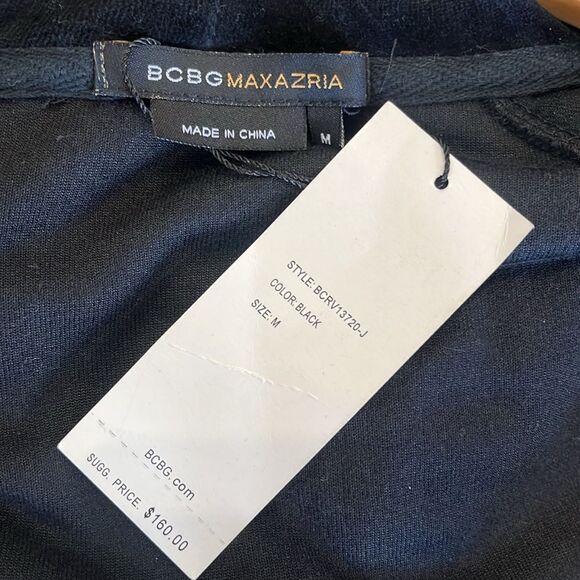 BCBG Black Velour Jeweled Track LOGO Jacket Dead stock Y2K NWT - Picture 6 of 7